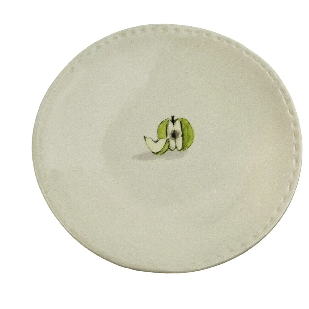 Rae Dunn Stitched Fruit Green‎ Apple 6